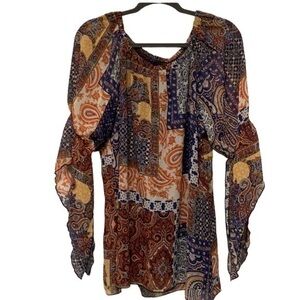 New Directions Blouse‎ Brown Size Large